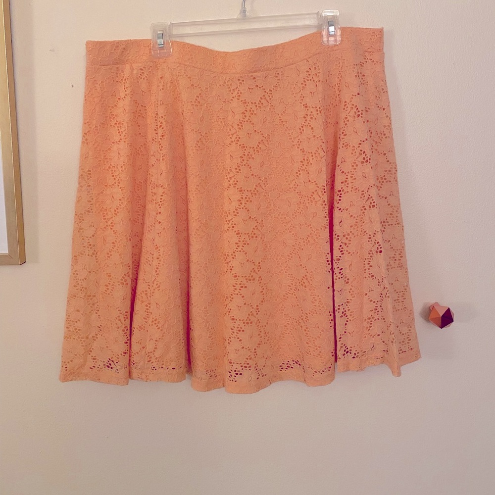 Coral Lace Skater Skirt